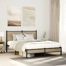 vidaXL sonoma tölgy színű fém ágykeret matrac nélkül 140 x 190 cm
