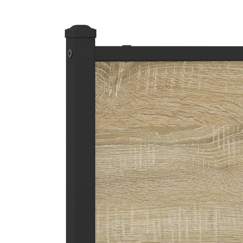 vidaXL sonoma tölgy színű fém ágykeret matrac nélkül 140 x 200 cm