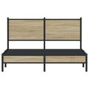 vidaXL sonoma tölgy színű fém ágykeret matrac nélkül 150 x 200 cm