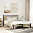 vidaXL sonoma tölgy színű fém ágykeret matrac nélkül 150 x 200 cm