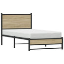 vidaXL sonoma tölgy színű fém ágykeret matrac nélkül 80 x 200 cm