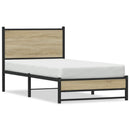 vidaXL sonoma tölgy színű fém ágykeret matrac nélkül 90 x 200 cm
