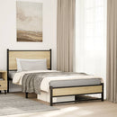 vidaXL sonoma tölgy színű fém ágykeret matrac nélkül 100 x 190 cm