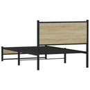 vidaXL sonoma tölgy színű fém ágykeret matrac nélkül 107 x 203 cm