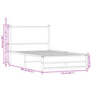 vidaXL sonoma tölgy színű fém ágykeret matrac nélkül 107 x 203 cm