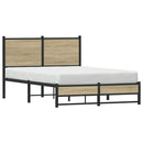 vidaXL sonoma tölgy színű fém ágykeret matrac nélkül 120 x 190 cm
