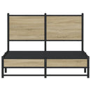 vidaXL sonoma tölgy színű fém ágykeret matrac nélkül 120 x 190 cm