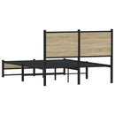 vidaXL sonoma tölgy színű fém ágykeret matrac nélkül 120 x 190 cm
