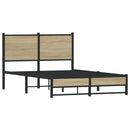 vidaXL sonoma tölgy színű fém ágykeret matrac nélkül 120 x 200 cm