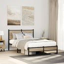 vidaXL sonoma tölgy színű fém ágykeret matrac nélkül 120 x 200 cm