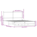 vidaXL sonoma tölgy színű fém ágykeret matrac nélkül 137 x 190 cm