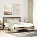 vidaXL sonoma tölgy színű fém ágykeret matrac nélkül 137 x 190 cm