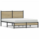 vidaXL sonoma tölgy színű fém ágykeret matrac nélkül 140 x 190 cm