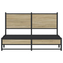 vidaXL sonoma tölgy színű fém ágykeret matrac nélkül 140 x 190 cm