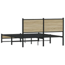vidaXL sonoma tölgy színű fém ágykeret matrac nélkül 140 x 190 cm