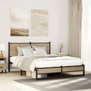 vidaXL sonoma tölgy színű fém ágykeret matrac nélkül 140 x 200 cm