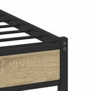 vidaXL sonoma tölgy színű fém ágykeret matrac nélkül 150 x 200 cm