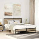 vidaXL sonoma tölgy színű fém ágykeret matrac nélkül 150 x 200 cm