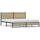 vidaXL sonoma tölgyszínű fém ágykeret matrac nélkül 160 x 200 cm