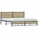 vidaXL sonoma tölgyszínű fém ágykeret matrac nélkül 160 x 200 cm