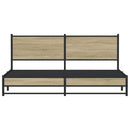 vidaXL sonoma tölgyszínű fém ágykeret matrac nélkül 160 x 200 cm
