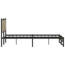 vidaXL sonoma tölgyszínű fém ágykeret matrac nélkül 160 x 200 cm