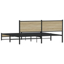 vidaXL sonoma tölgyszínű fém ágykeret matrac nélkül 160 x 200 cm