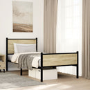 vidaXL sonoma tölgy színű fém ágykeret matrac nélkül 75 x 190 cm