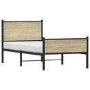 vidaXL sonoma tölgy színű fém ágykeret matrac nélkül 80 x 200 cm