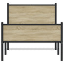 vidaXL sonoma tölgy színű fém ágykeret matrac nélkül 90 x 190 cm