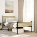 vidaXL sonoma tölgy színű fém ágykeret matrac nélkül 90 x 200 cm