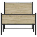 vidaXL sonoma tölgy színű fém ágykeret matrac nélkül 100 x 190 cm