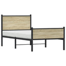 vidaXL sonoma tölgy színű fém ágykeret matrac nélkül 100 x 200 cm