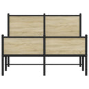 vidaXL sonoma tölgy színű fém ágykeret matrac nélkül 120 x 190 cm