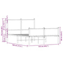vidaXL sonoma tölgy színű fém ágykeret matrac nélkül 120 x 190 cm