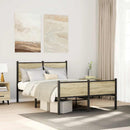 vidaXL sonoma tölgy színű fém ágykeret matrac nélkül 120 x 190 cm