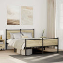 vidaXL sonoma tölgy színű fém ágykeret matrac nélkül 137 x 190 cm