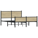 vidaXL sonoma tölgy színű fém ágykeret matrac nélkül 140 x 200 cm