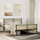 vidaXL sonoma tölgy színű fém ágykeret matrac nélkül 140 x 200 cm
