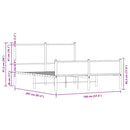 vidaXL sonoma tölgy színű fém ágykeret matrac nélkül 140 x 200 cm