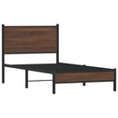vidaXL barna tölgy színű fém ágykeret matrac nélkül 75 x 190 cm
