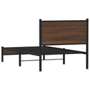 vidaXL barna tölgy színű fém ágykeret matrac nélkül 75 x 190 cm