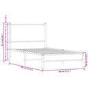 vidaXL barna tölgy színű fém ágykeret matrac nélkül 75 x 190 cm