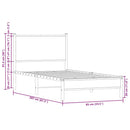 vidaXL barna tölgy színű fém ágykeret matrac nélkül 80 x 200 cm