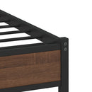 vidaXL barna tölgy színű fém ágykeret matrac nélkül 90 x 190 cm