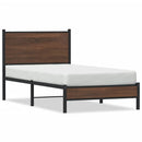 vidaXL barna tölgy színű fém ágykeret matrac nélkül 90 x 190 cm