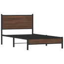 vidaXL barna tölgy színű fém ágykeret matrac nélkül 100 x 200 cm