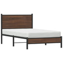 vidaXL barna tölgy színű fém ágykeret matrac nélkül 100 x 200 cm