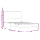 vidaXL barna tölgy színű fém ágykeret matrac nélkül 100 x 200 cm