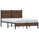 vidaXL barna tölgy színű fém ágykeret matrac nélkül 120 x 190 cm